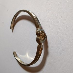 Tiffany Co. Vintage Sterling 18 K yellow gold Heart and Bow Cuff Bracelet